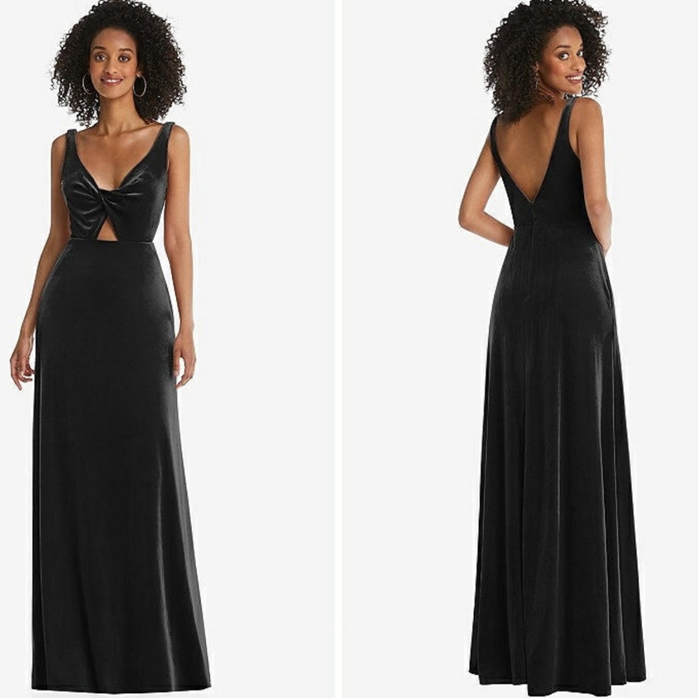 Lovely Nordstrom Twist Front Cutout Velvet Gown Maxi Dress LB033 Size 12